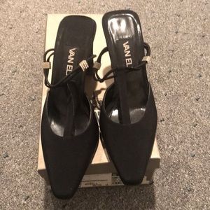 Black slingback dress shoes
